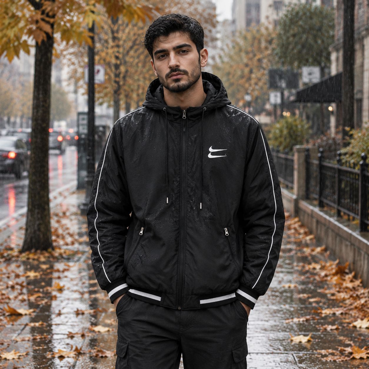 کاپشن دو نایک مشکی مردانه مدل Sina