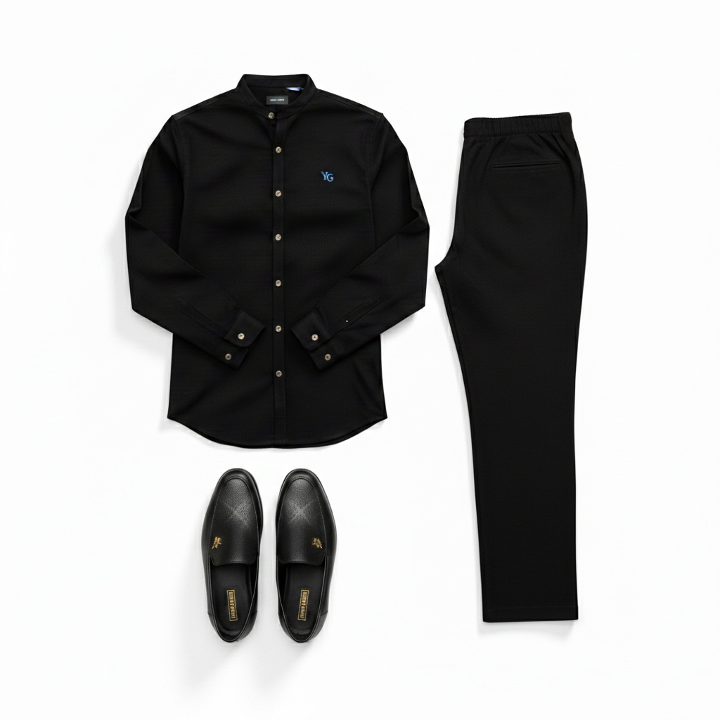 پکیج ست مردانه پیراهن و شلوار و کالج مدل Vafa