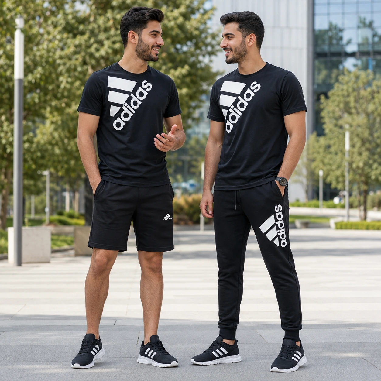 پکیج ست سه تیکه Adidas مردانه مدل Tenesi  کفش ورزشی مردانه مدل Alshen