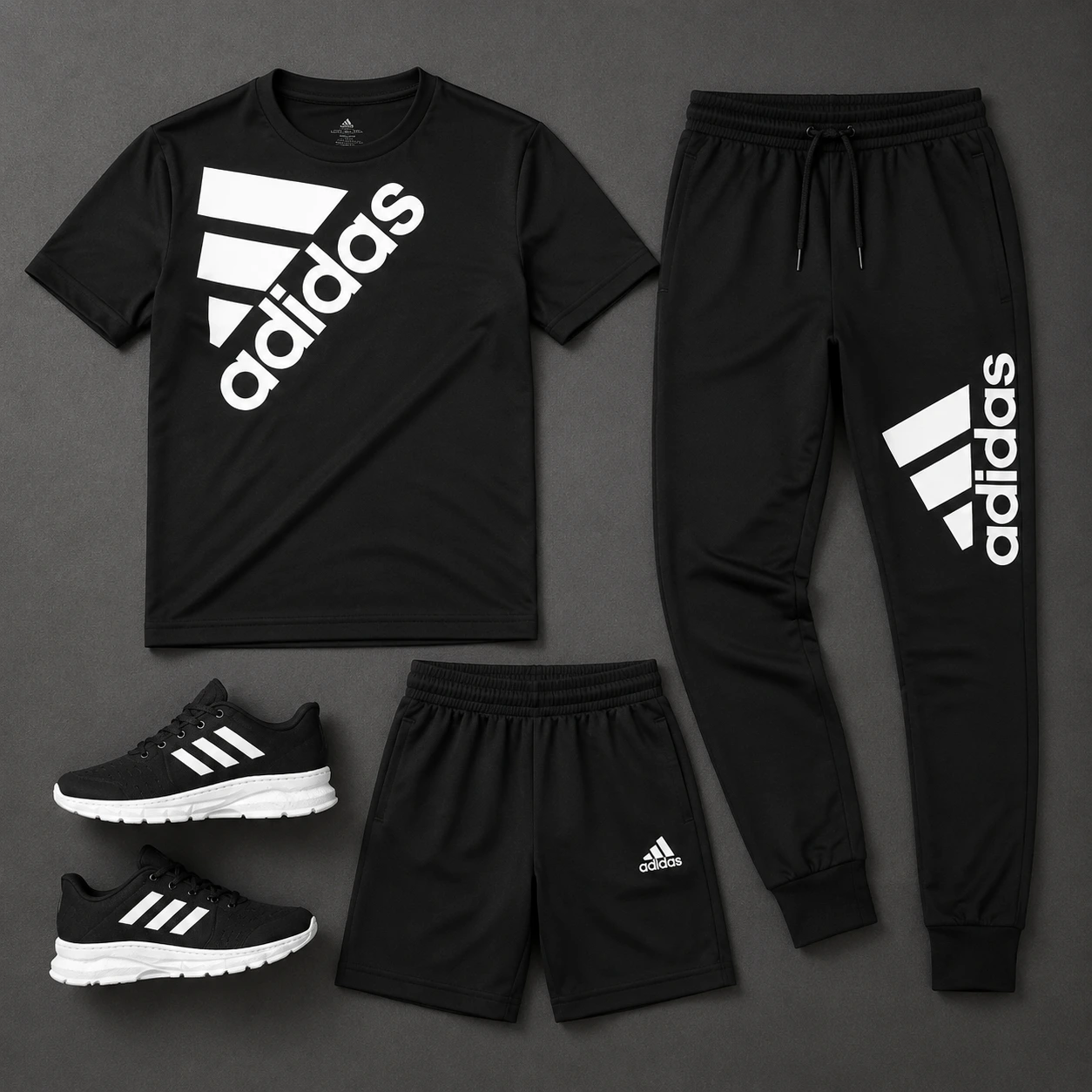 پکیج ست سه تیکه Adidas مردانه مدل Tenesi  کفش ورزشی مردانه مدل Alshen