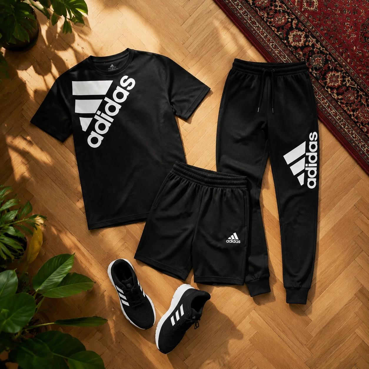 پکیج ست سه تیکه Adidas مردانه مدل Tenesi  کفش ورزشی مردانه مدل Alshen