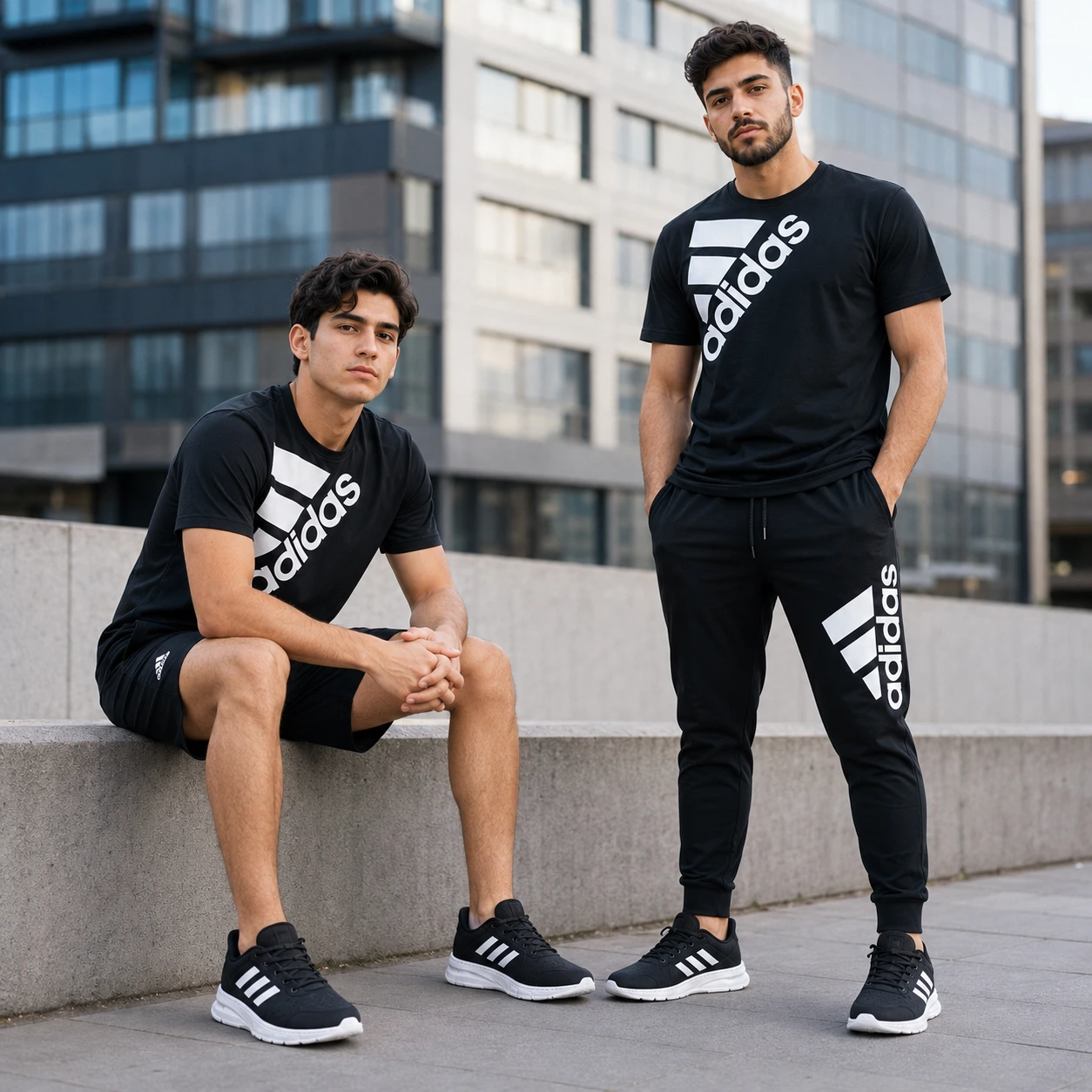 پکیج ست سه تیکه Adidas مردانه مدل Tenesi  کفش ورزشی مردانه مدل Alshen