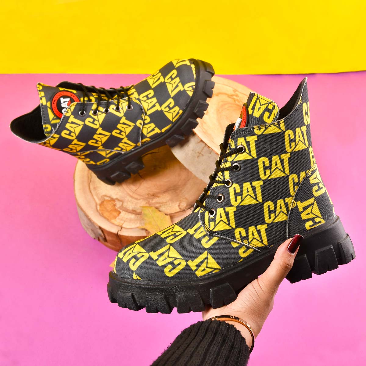 نيم بوت دخترانه طرح cat مدل aftab