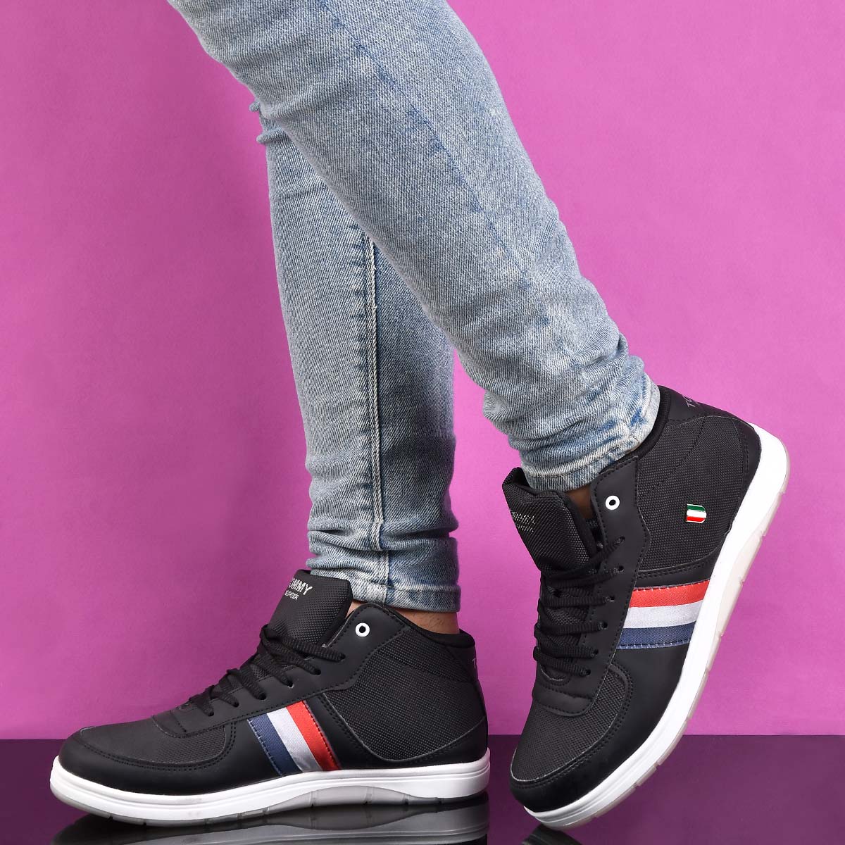 کفش ساقدار مردانه tommy مشکی مدل nersi