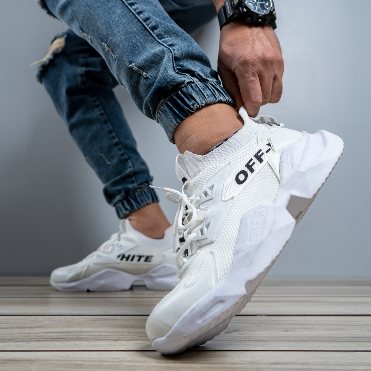 کفش مردانه off white سفید مدل lucas