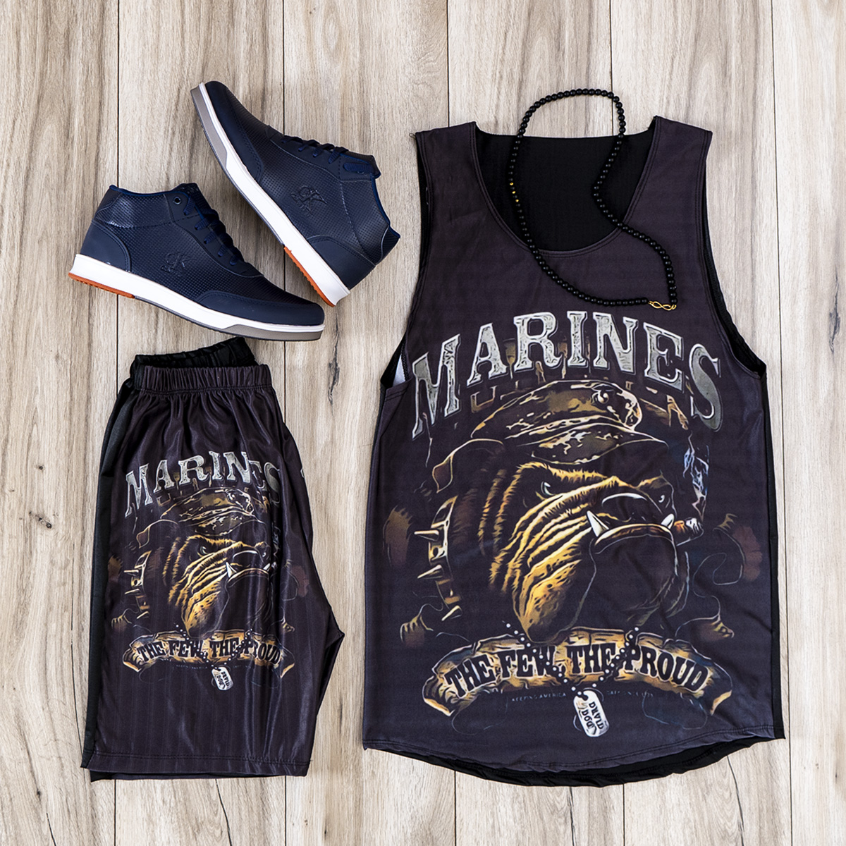 ست ركابي شلوارك مردانه مدل  marines