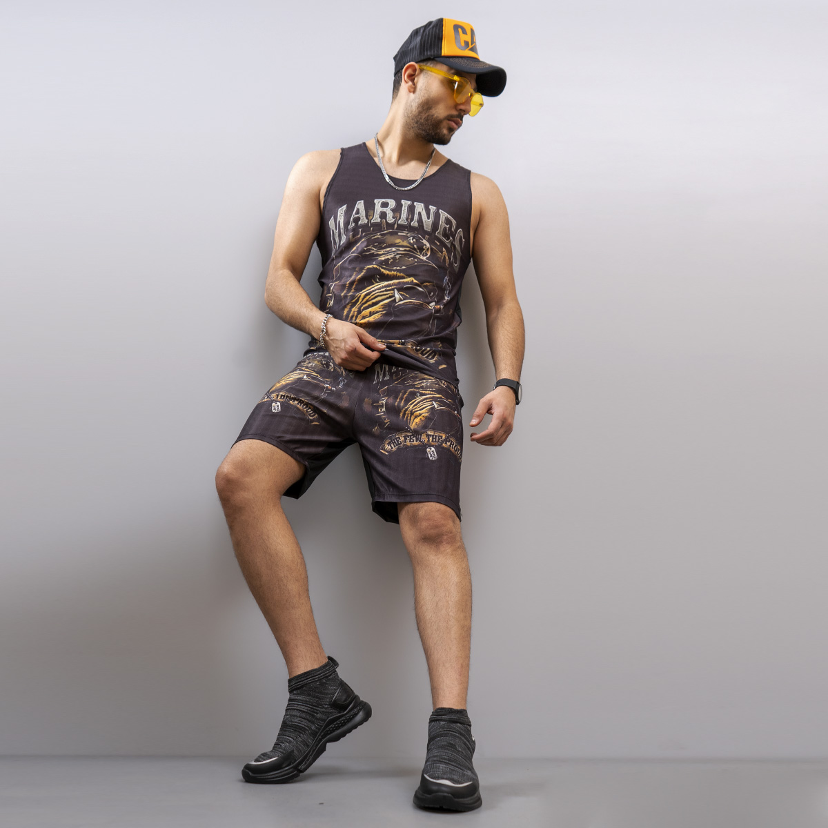 ست ركابي شلوارك مردانه مدل  marines