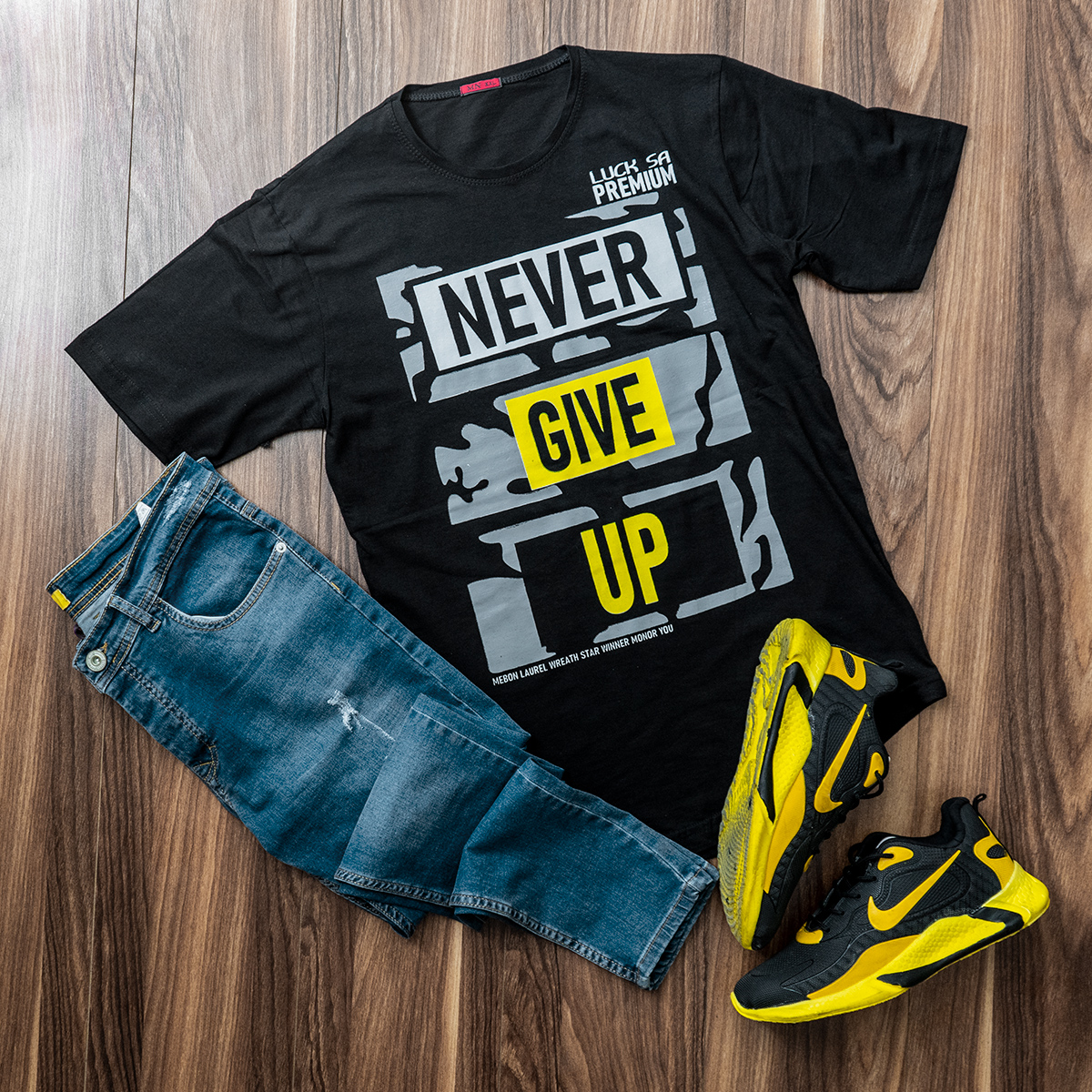 تیشرت Never Give Up مردانه مدل Melvi(T)