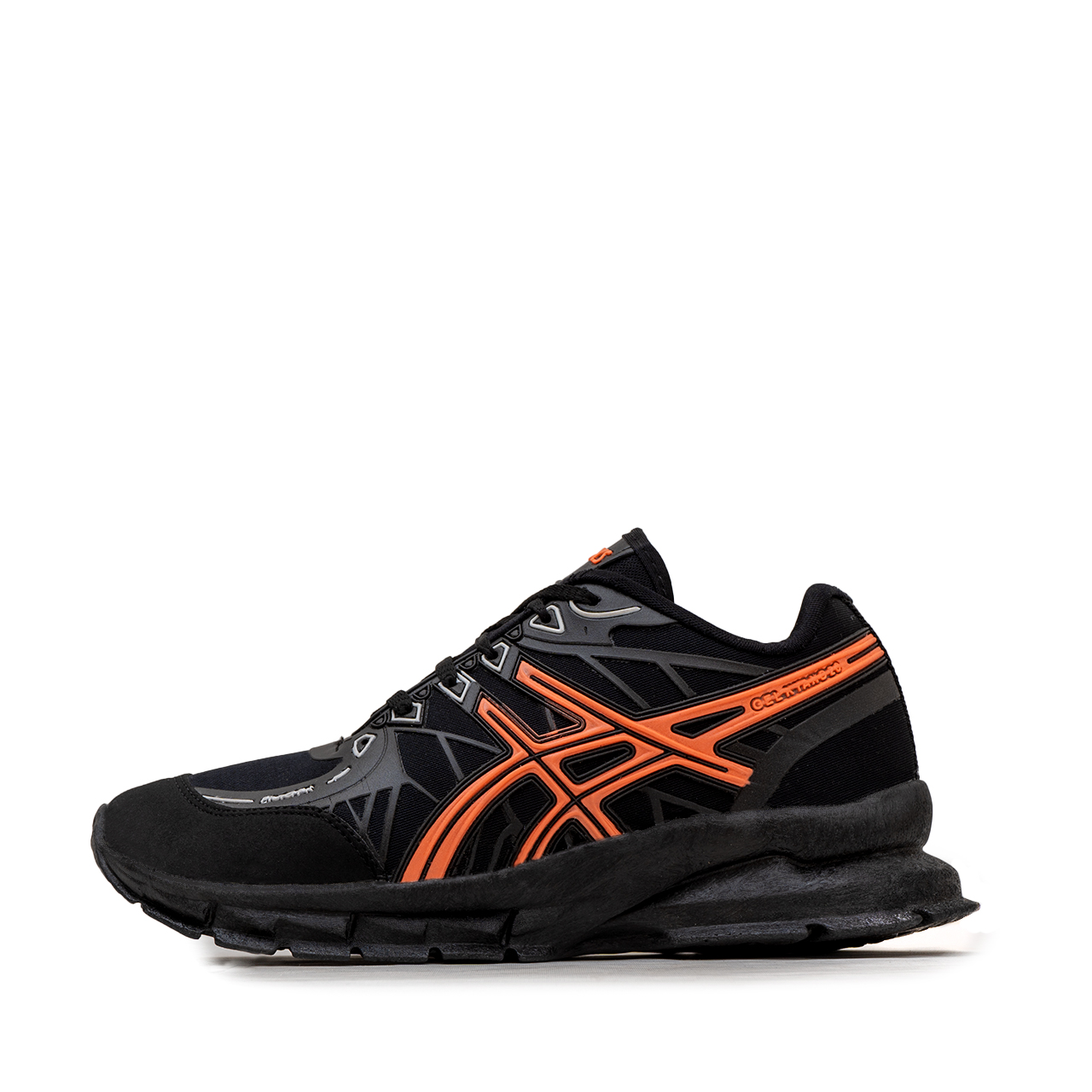 کفش ورزشی Asics مردانه مشکی نارنجی زیره مشکی مدل Kaloni