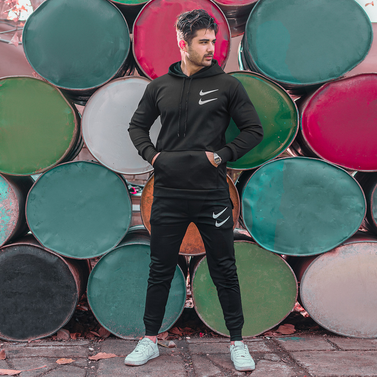 ست هودی شلوار مردانه دو نایک مدل jami