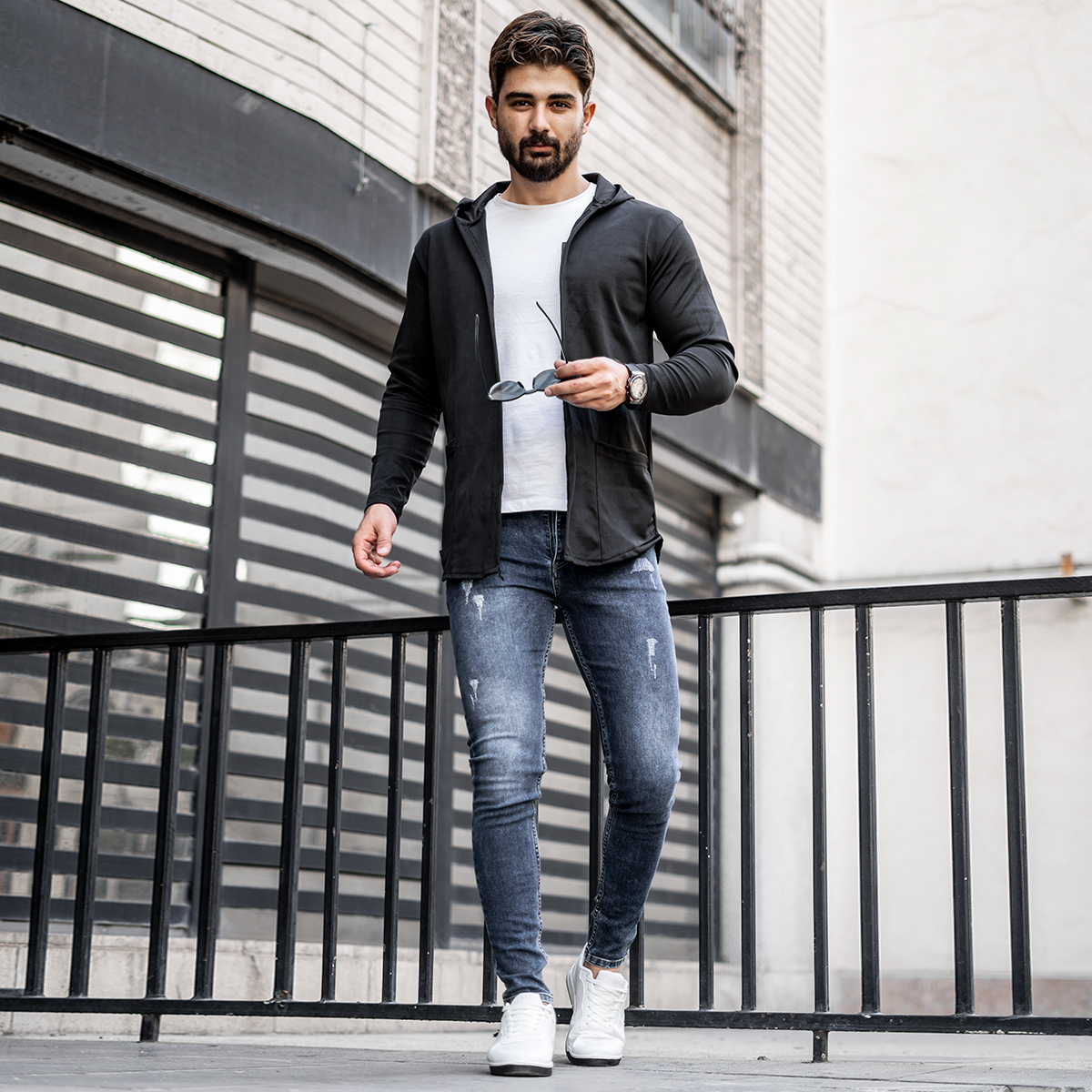 شنل مردانه مشکی مدل Kamil