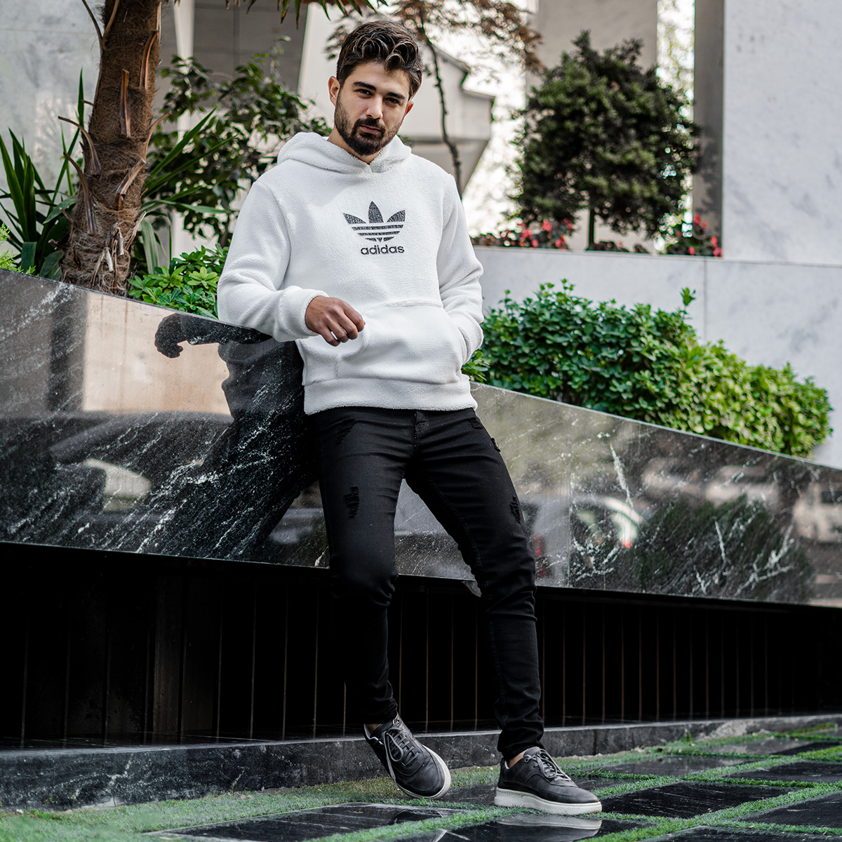 هودی کلاه دار حوله ای مدل adidas