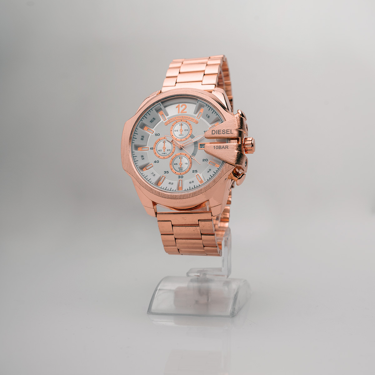 ساعت مچی DIESEL مردانه رزگلد صفحه سفید مدل U700