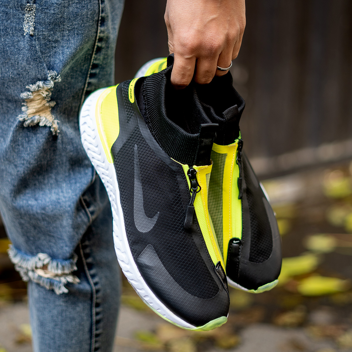 کفش ورزشی NIke مردانه مشکی سبز مدل Itako