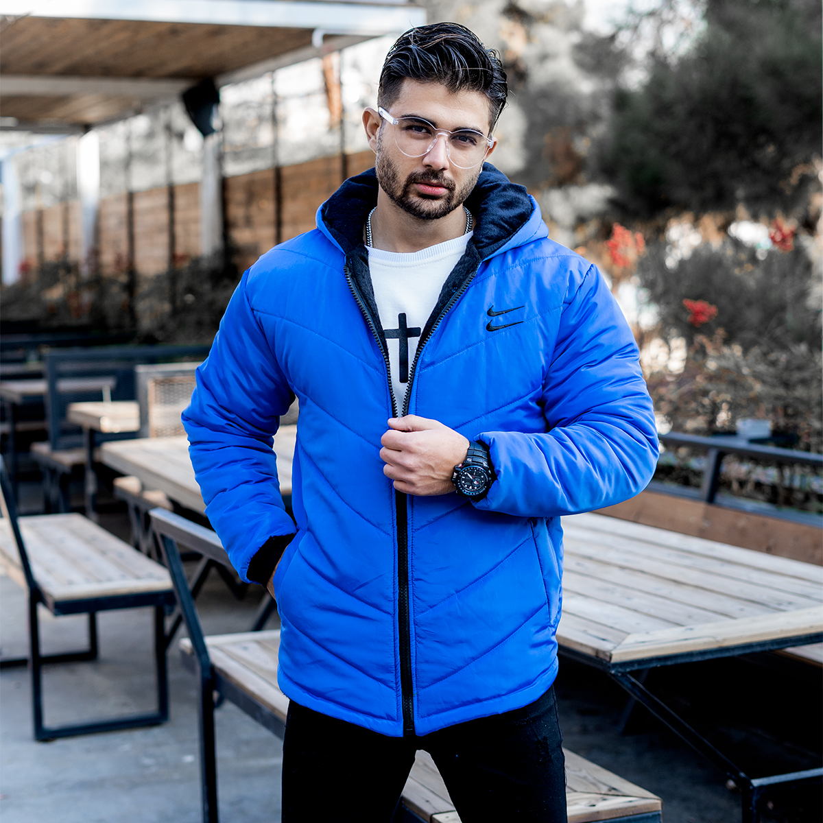کاپشن دونایک آبی مردانه مدل PANORA