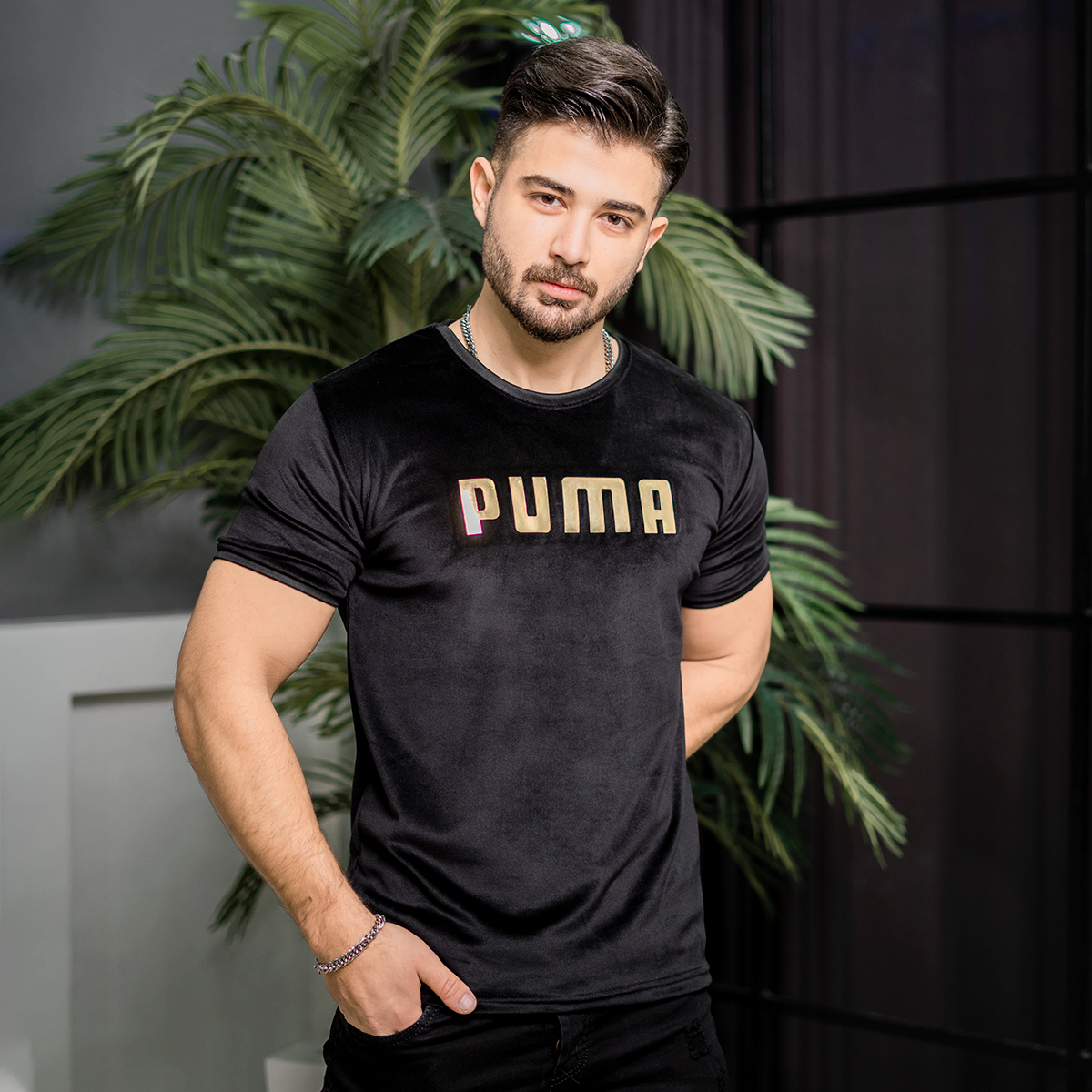 تیشرت مخمل Puma مردانه مدل Horosh