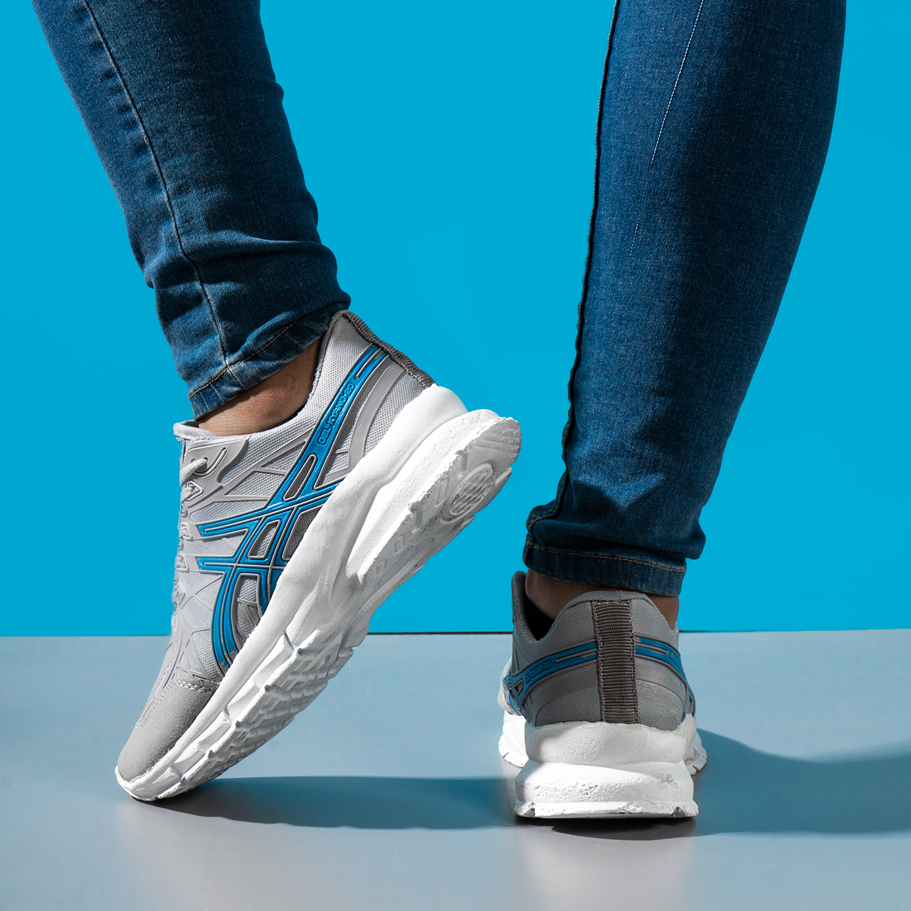 کفش ورزشی Asics مردانه طوسی آبی مدل Kaloni