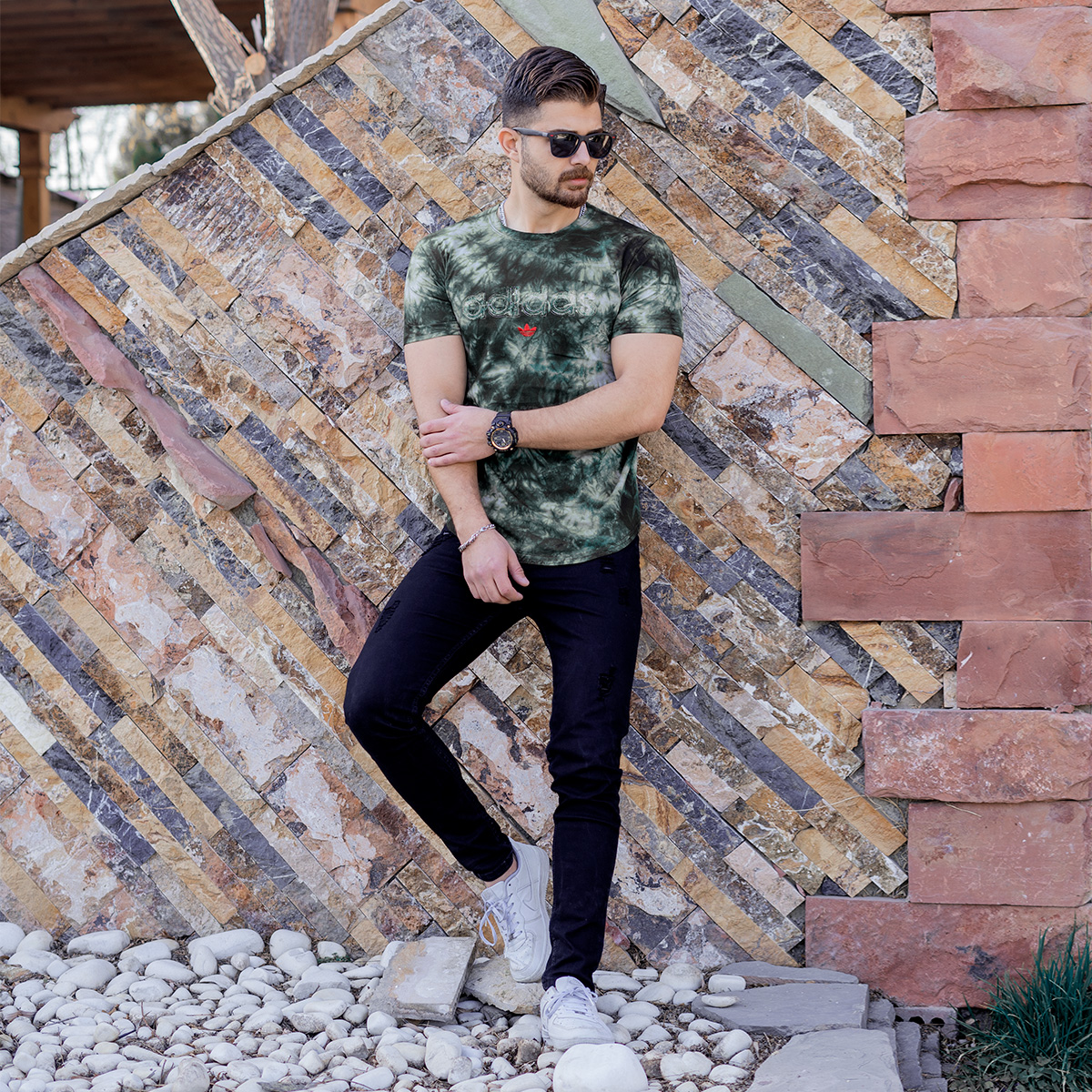 تیشرت ابرو بادی سبز مردانه مدل Adidas