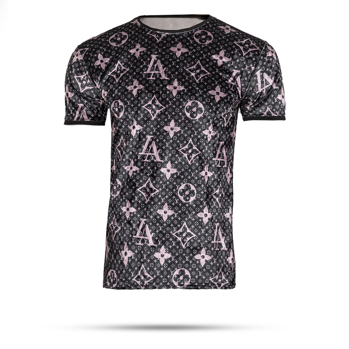 تیشرت مخمل طرحدار مردانه مدل louis vuitton