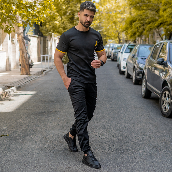 ست تیشرت و شلوار مردانه JORDAN مدل OLES (مشکی)