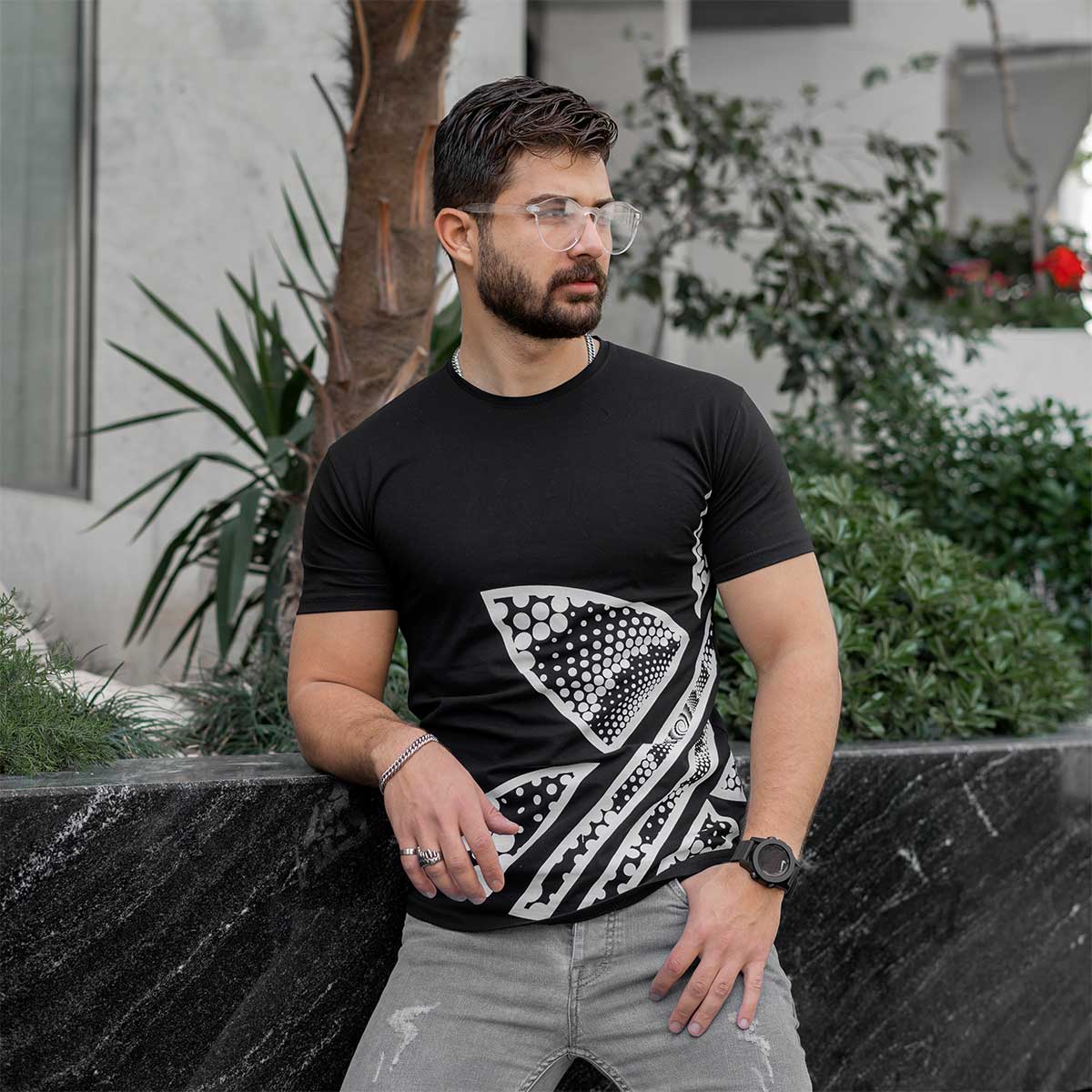 تیشرت آدیداس مشکی مردانه مدل TIVAL