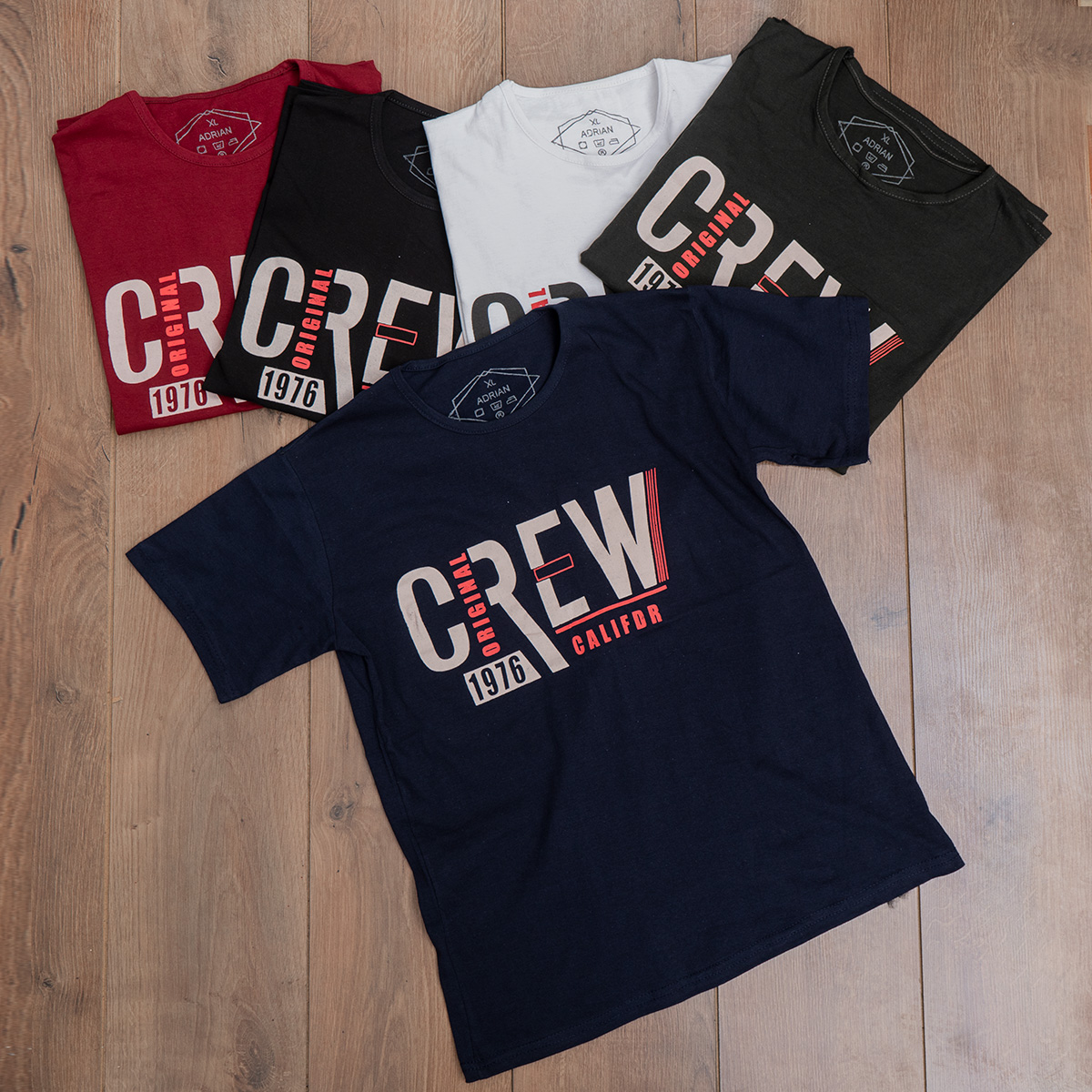 تیشرت مردانه سفید(T) مدل Crew