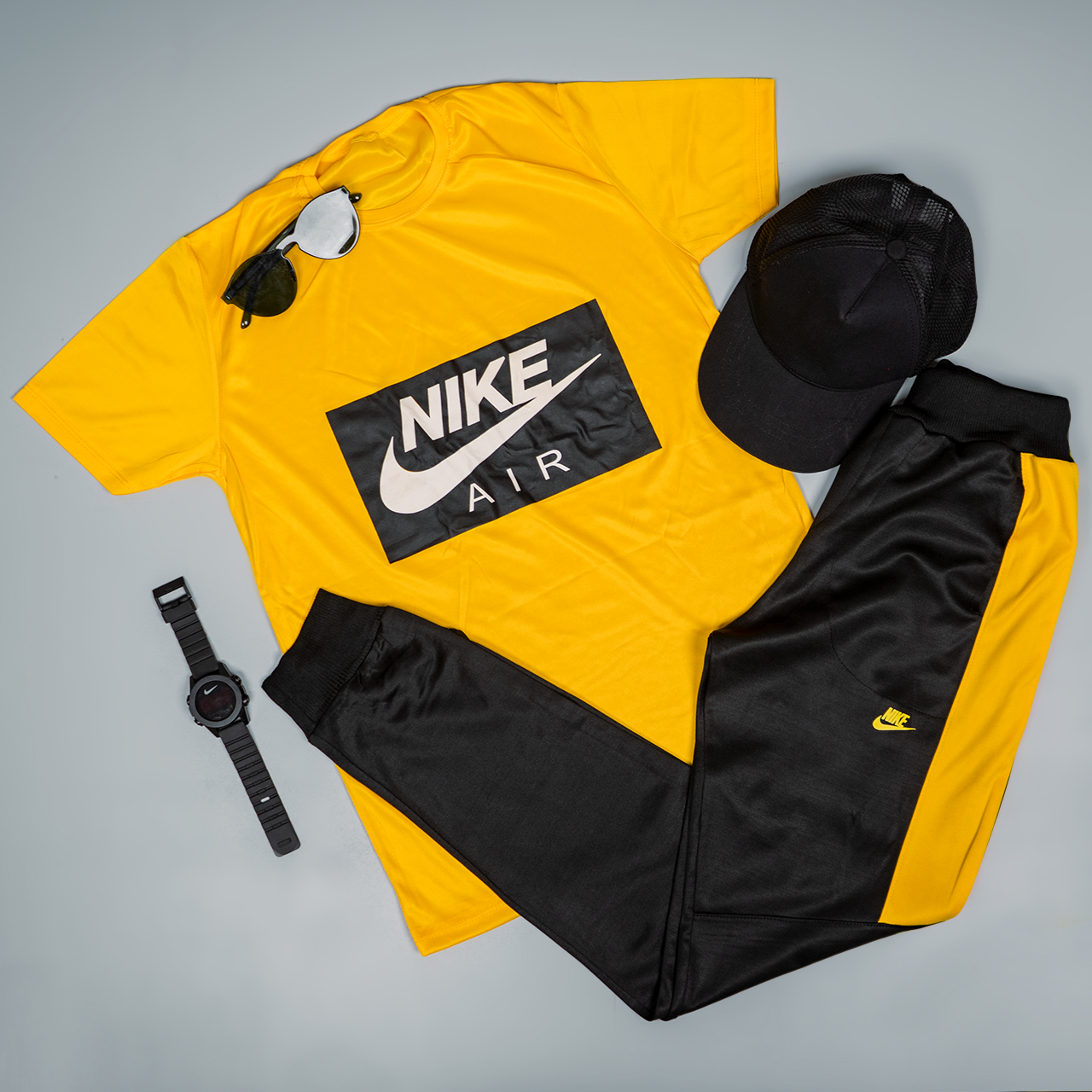 ست تیشرت شلوار Nike Air زردمردانه مدلRana