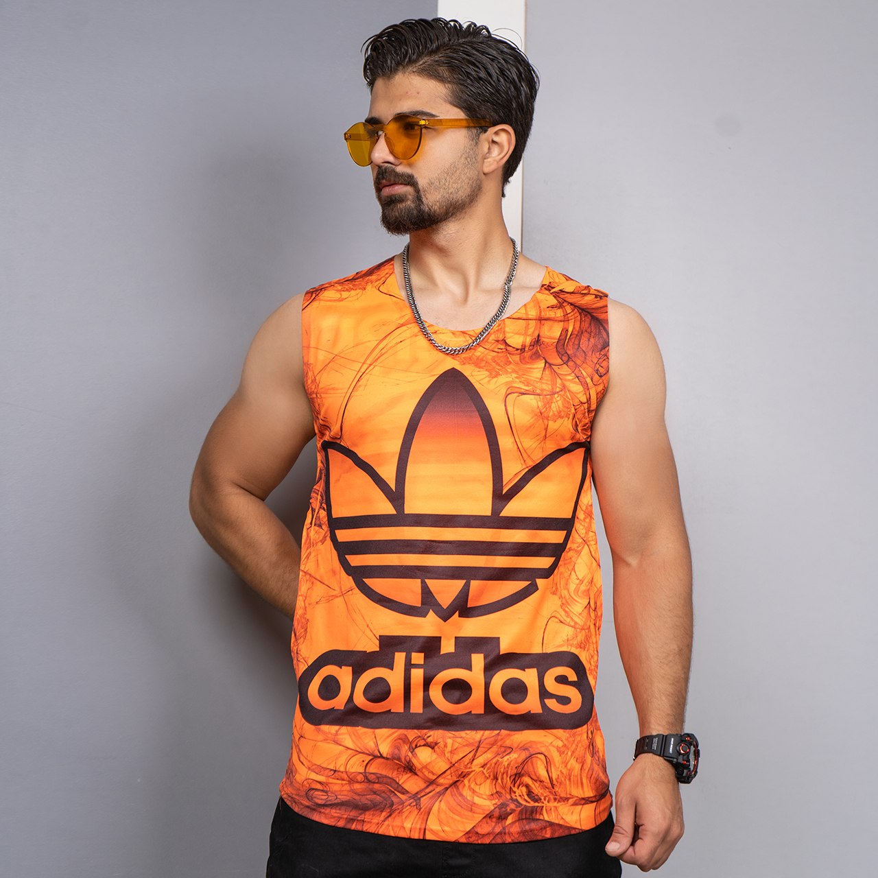 رکابی (T) نارنجی مردانه مدل Adidas