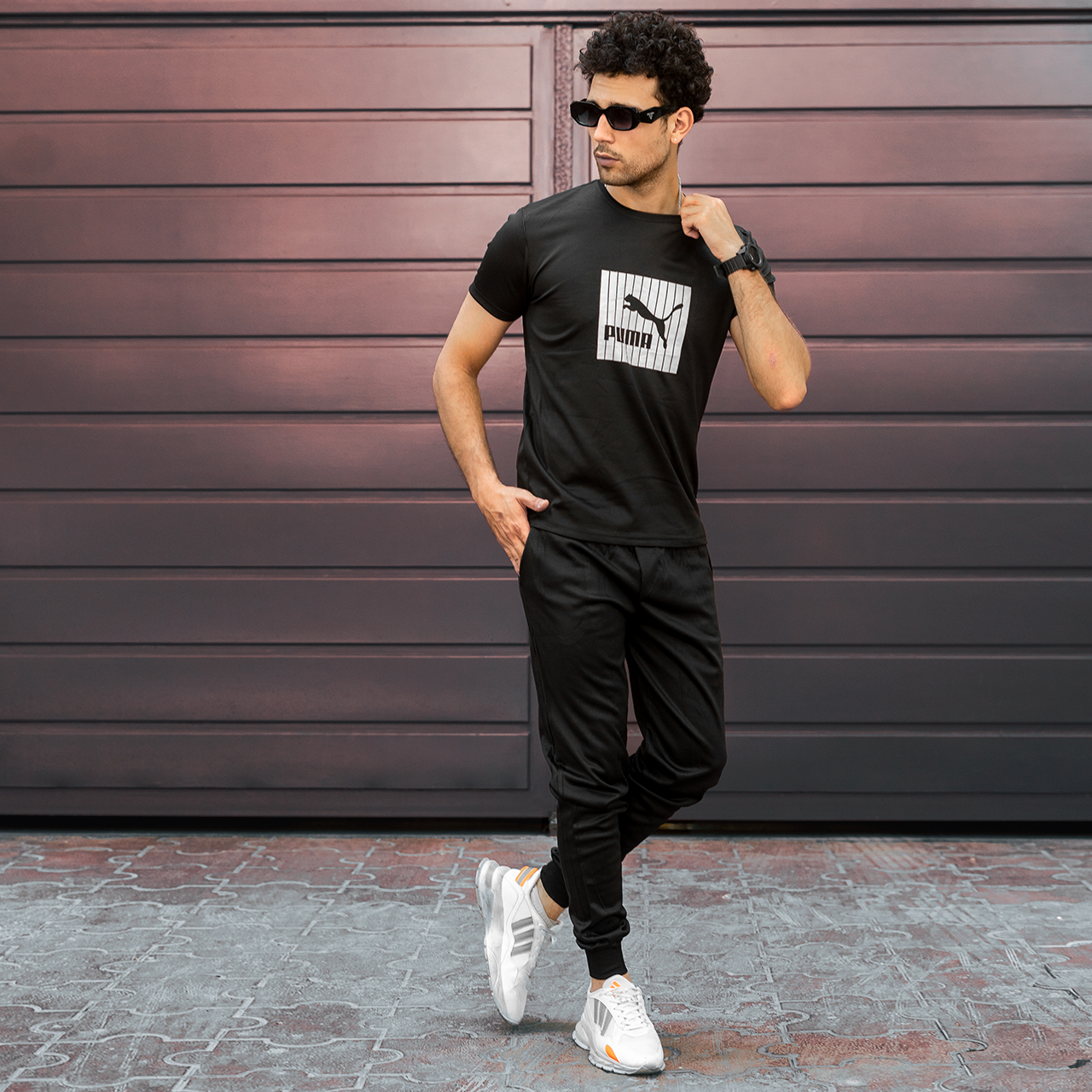 ست تیشرت شلوار Puma مردانه مشکی مدل Zarad