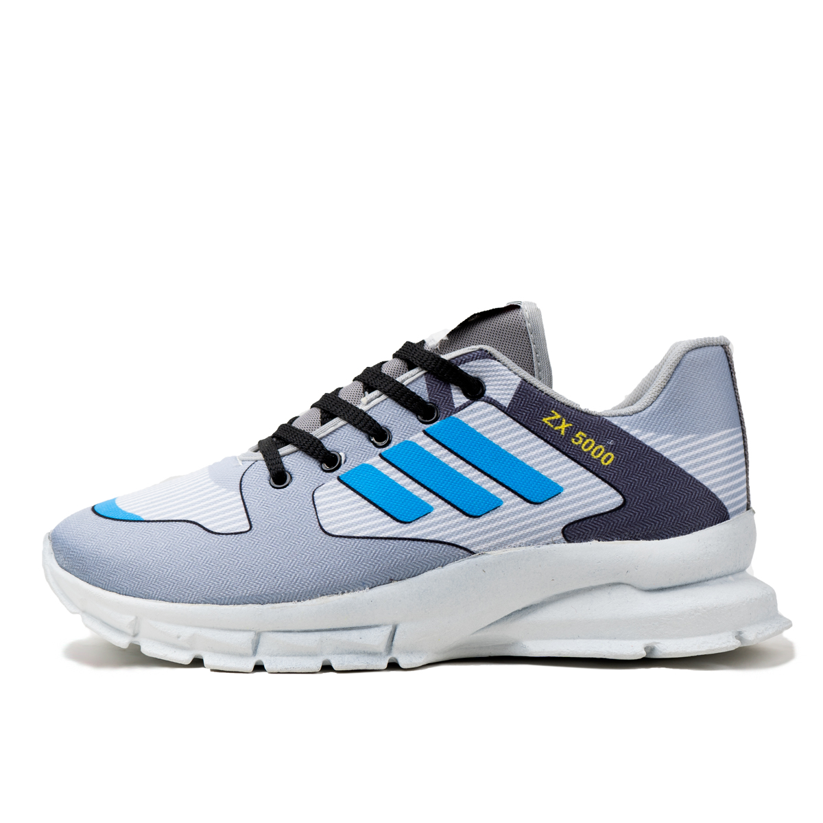 کفش ورزشی مردانه طوسی سه خط آبی مدل ZX5000