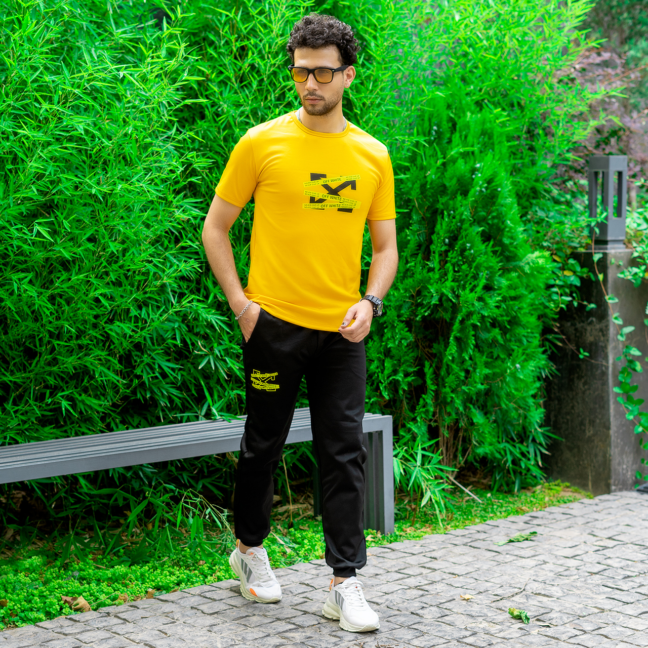 ست تیشرت شلوار off-white مردانه مدلOW8