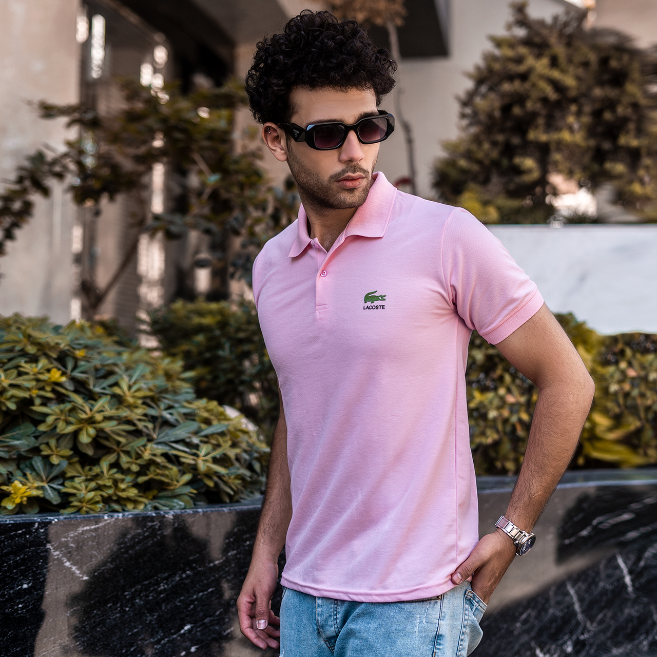 تیشرت مردانه Lacoste جودون-صورتی مدل Mahyar