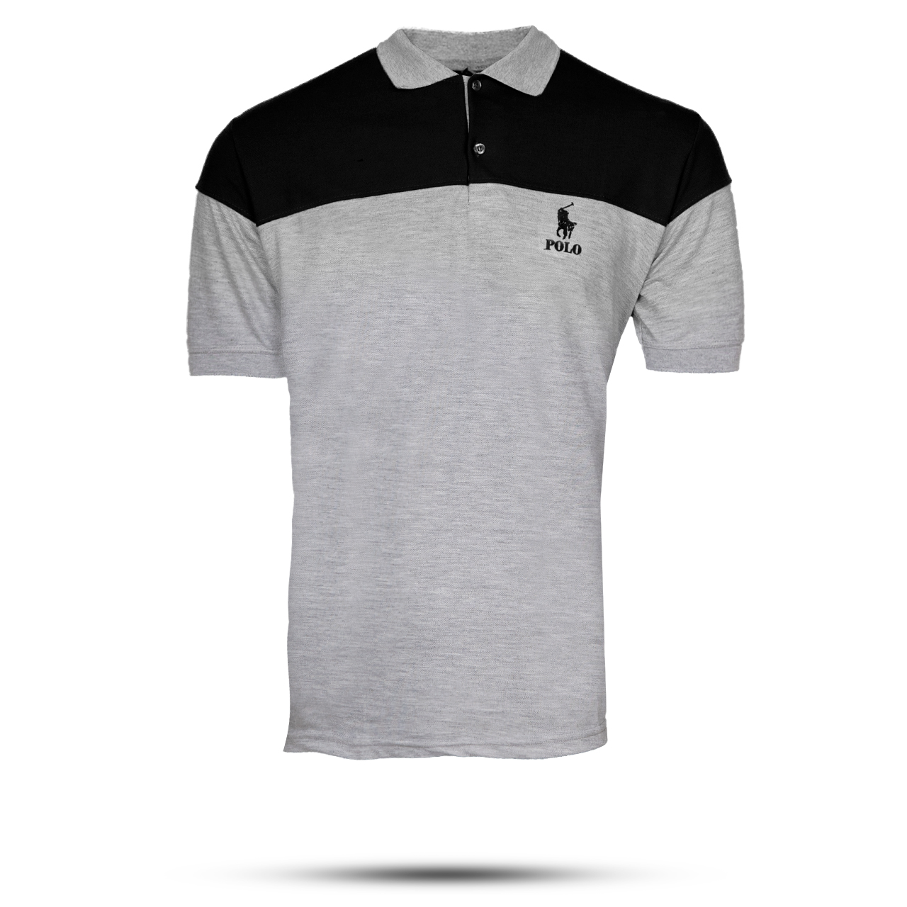 تیشرت مردانه POLO طوسی- مشکی مردانه Mazyar