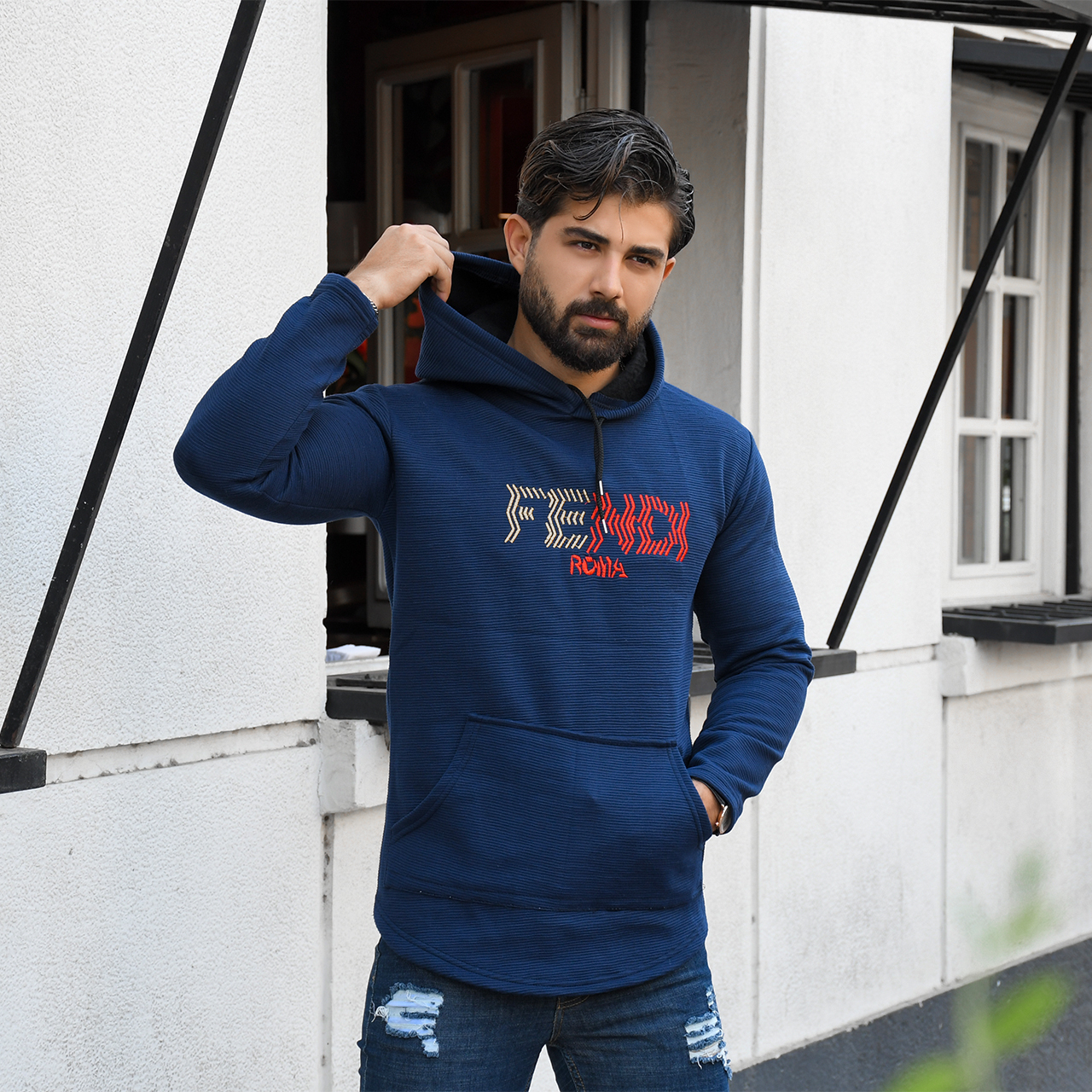 هودی مردانه Fendi سرمه ای مدل K90