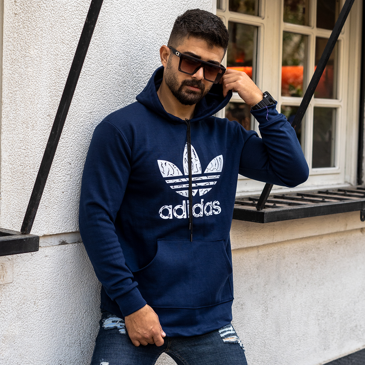 هودی Adidas مردانه سرمه ای مدلQs
