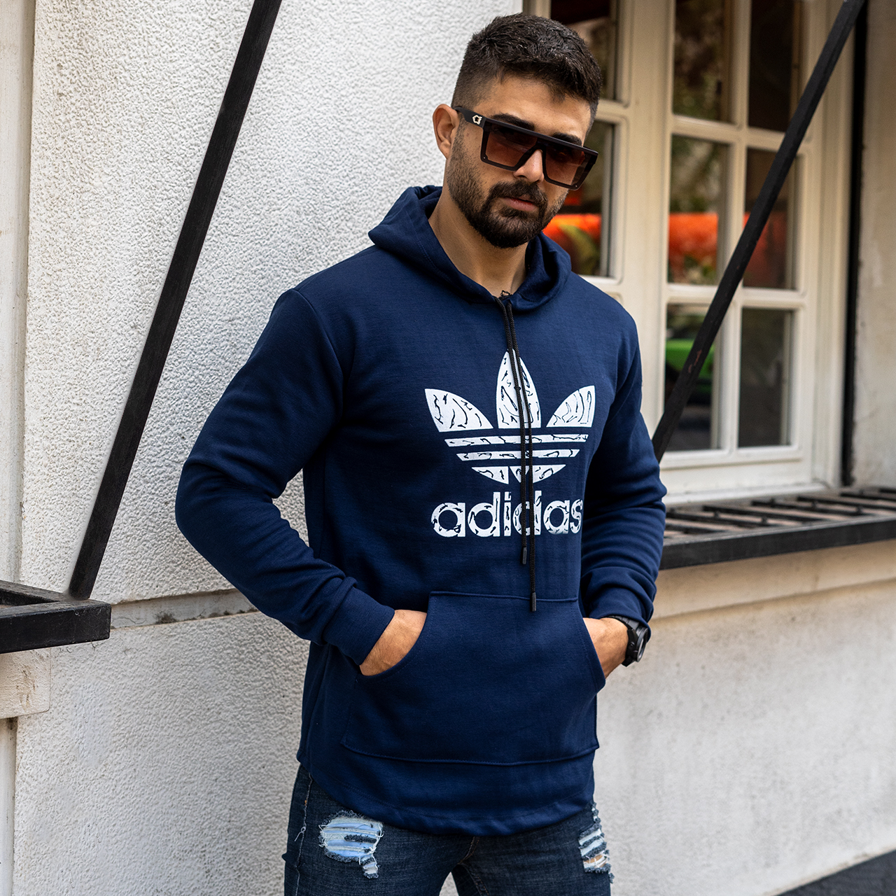 هودی Adidas مردانه سرمه ای مدلQs