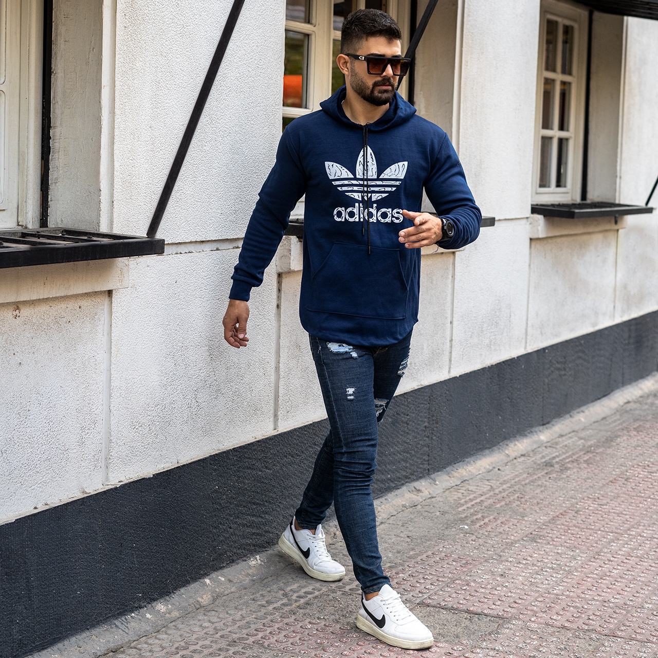 هودی Adidas مردانه سرمه ای مدلQs