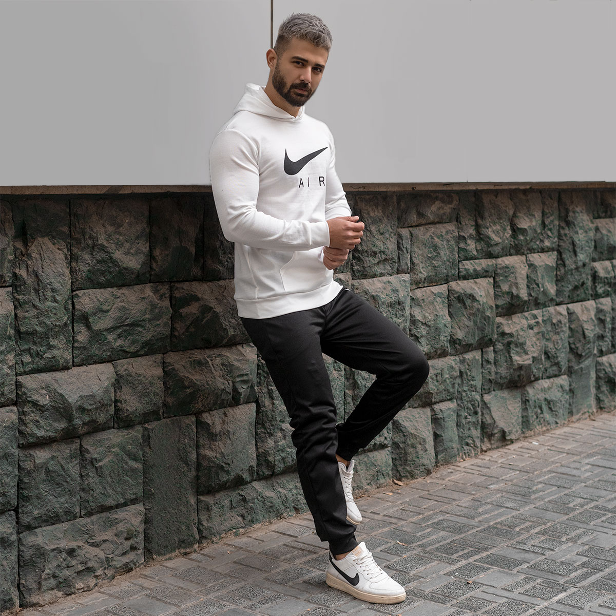 ست هودی شلوار سفید مردانه مدل Nike Air