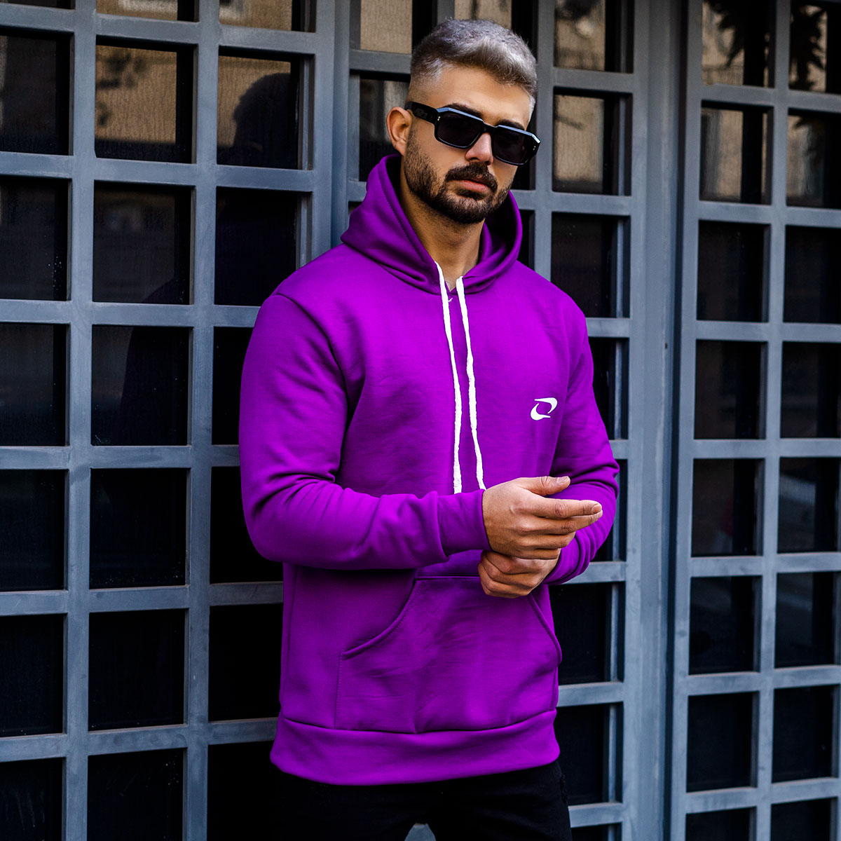 هودی مردانه نایک بنفش مدل Zanko