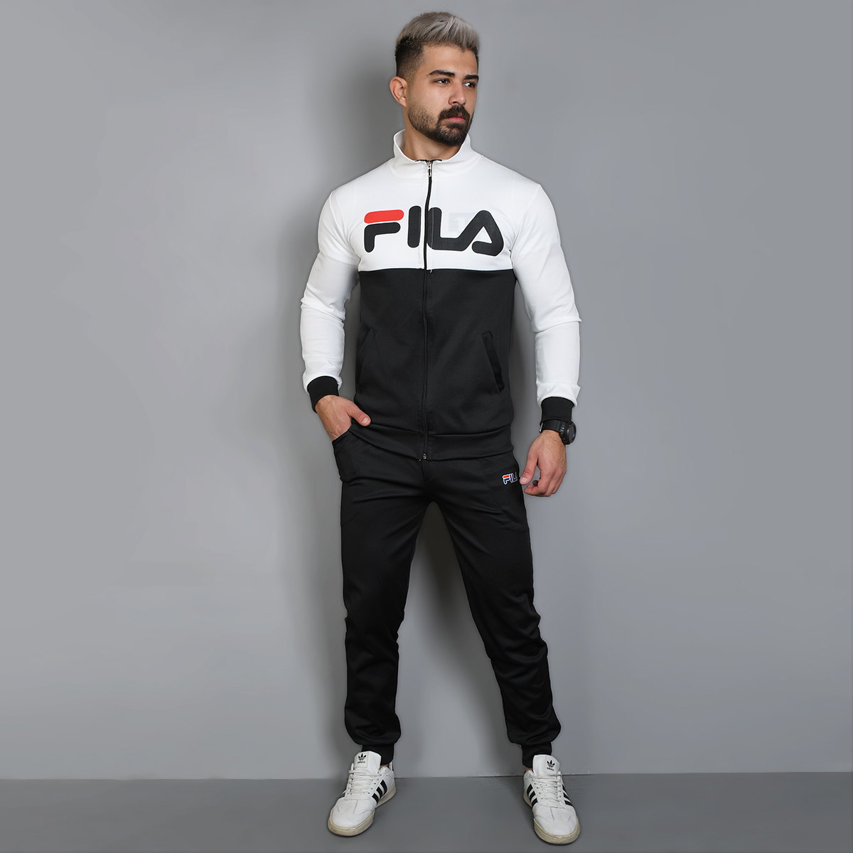 ست سوییشرت شلوار Fila سفید مدلHamin