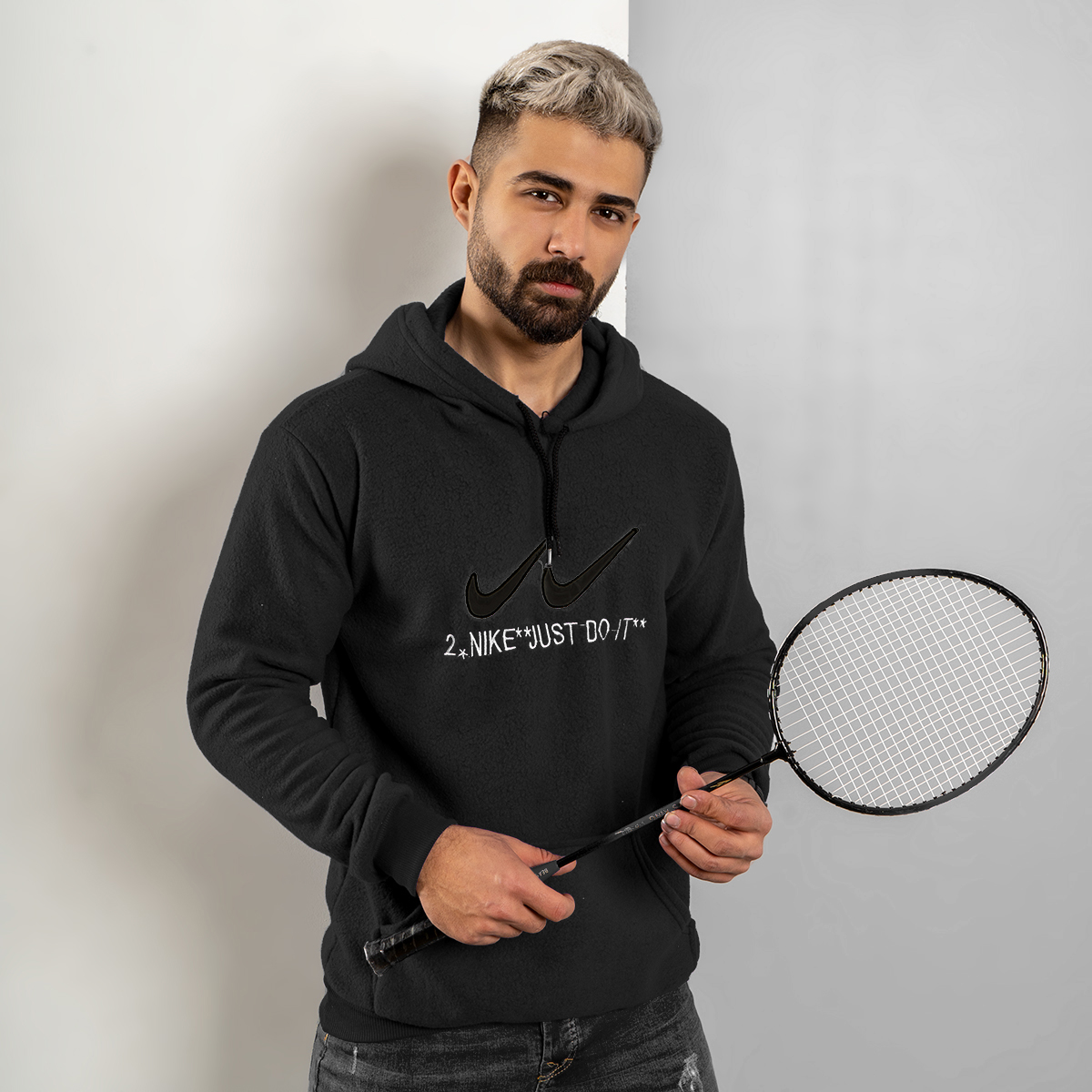 هودی مردانه مشکی 2Nike مدل kavalo