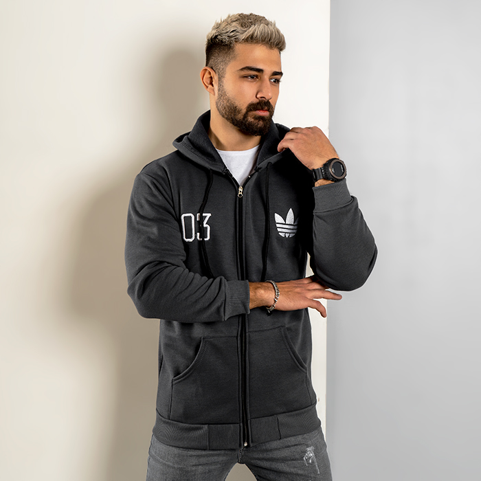 سوییشرت مردانه طوسی مدل Adidas 03