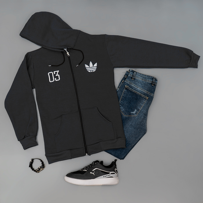سوییشرت مردانه طوسی مدل Adidas 03
