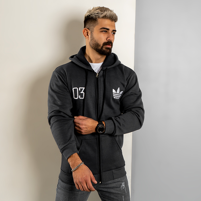 سوییشرت مردانه طوسی مدل Adidas 03