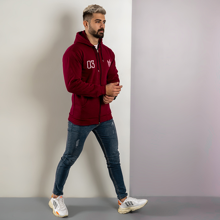 سوییشرت مردانه زرشکی مدل Adidas 03