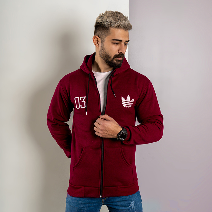 سوییشرت مردانه زرشکی مدل Adidas 03