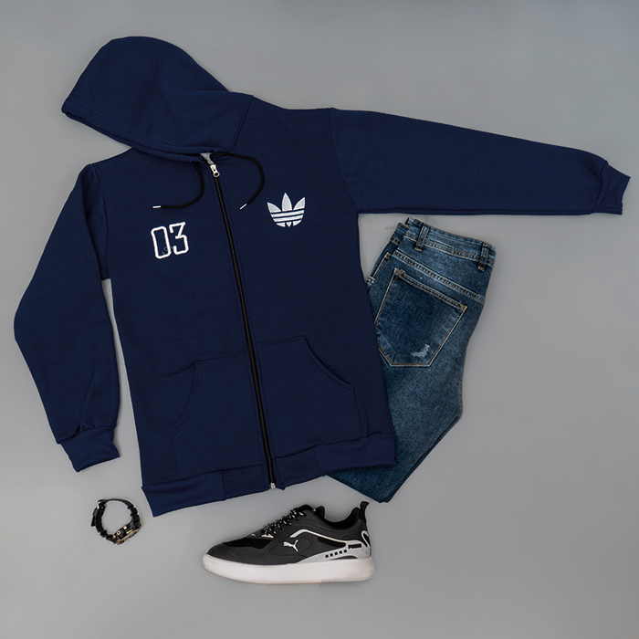 سوییشرت مردانه سرمه ای مدل Adidas 03