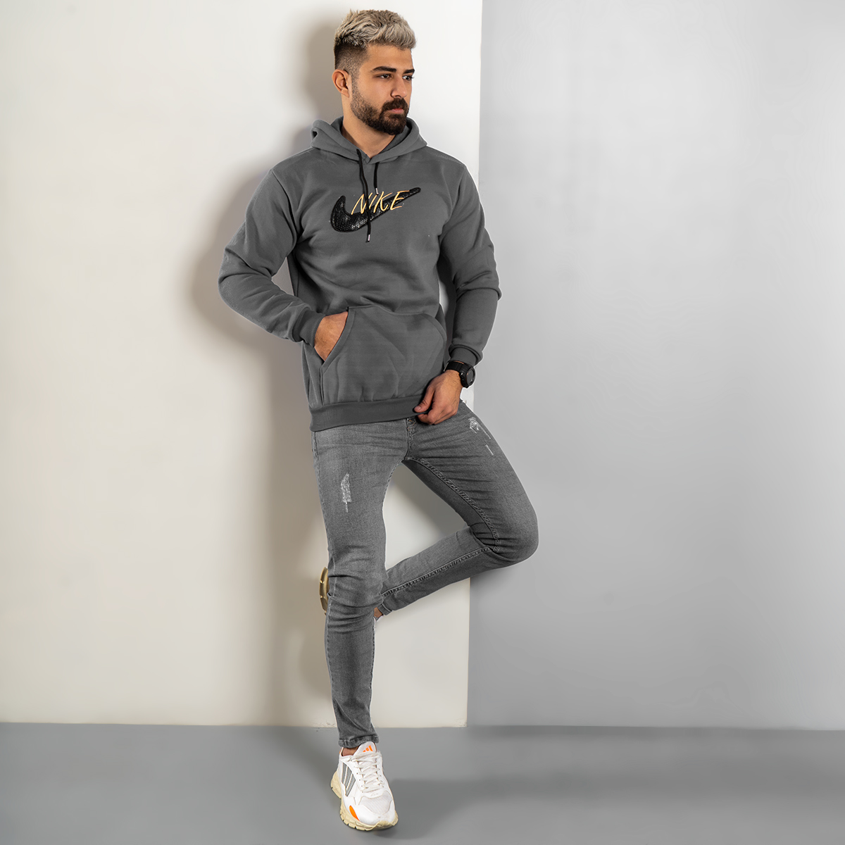 هودی Nike طوسی مردانه مدل Henry
