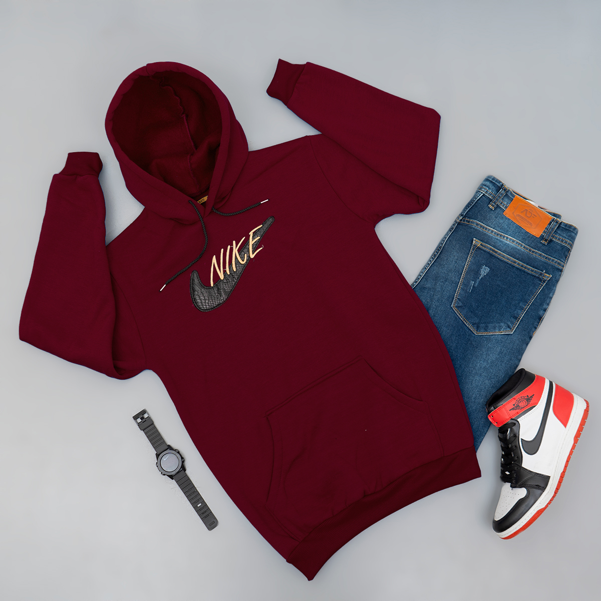 هودی Nike زرشکی مردانه مدل Henry