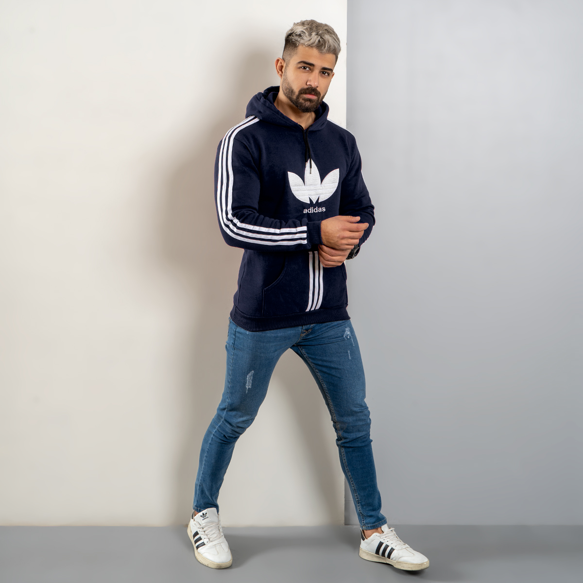 هودی مردانه Adidas سرمه ای مدل Patrick